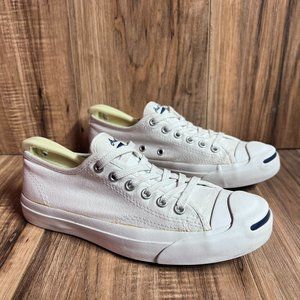 Converse Jack Purcell Womens Sneakers Shoes White Ox Canvas Low Top EUC Size 6.5